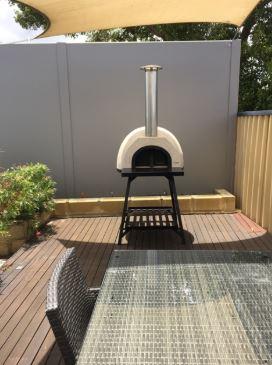 Tuscan Earth Amalfi Wood Fired Pizza Oven with Stand on Rollers