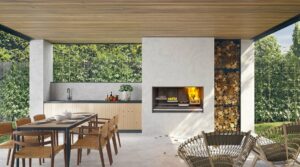 Escea Outdoor Fireplace Kitchen