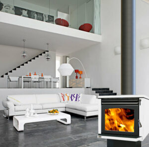 Ethos Aquos freestand Woodfire  Col Panel Set with hot water booster