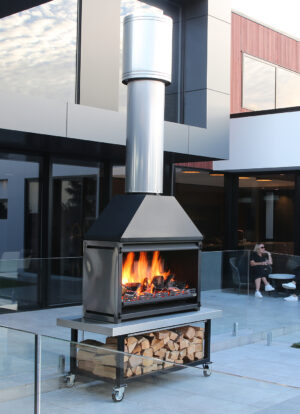 Metro Fires Outdoor 1200 + Trolley Base Fireplace Only