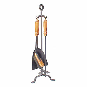 Tongio 4 Piece Plus Stand with Timber Handles