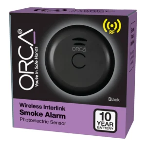 Orca Wireless RF Interlink Smoke Alarm - Black